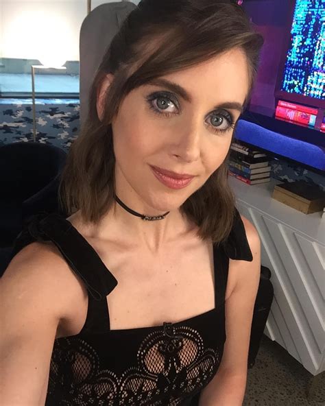 In the new snap, the 39-year-old actress is wearing an embellished Valentino minidress, which she. . Alison brie tits